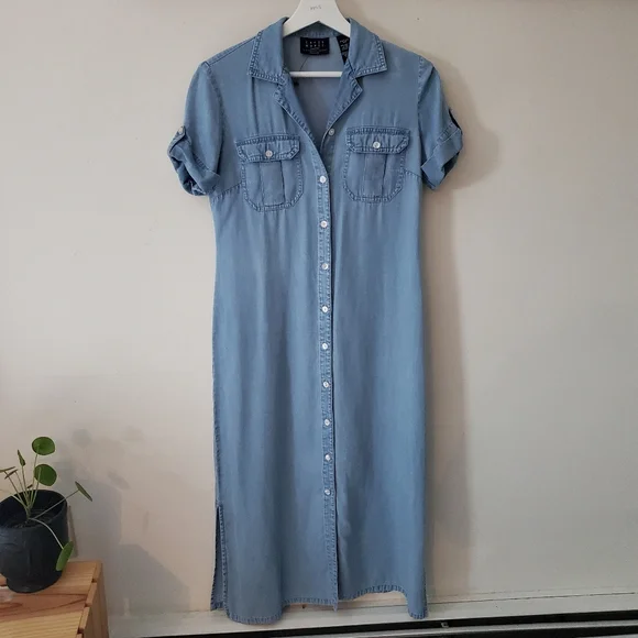 × SOLD ×Crazy Horse • Lyocel Chambray Maxi size 4P - Picture 1 of 7